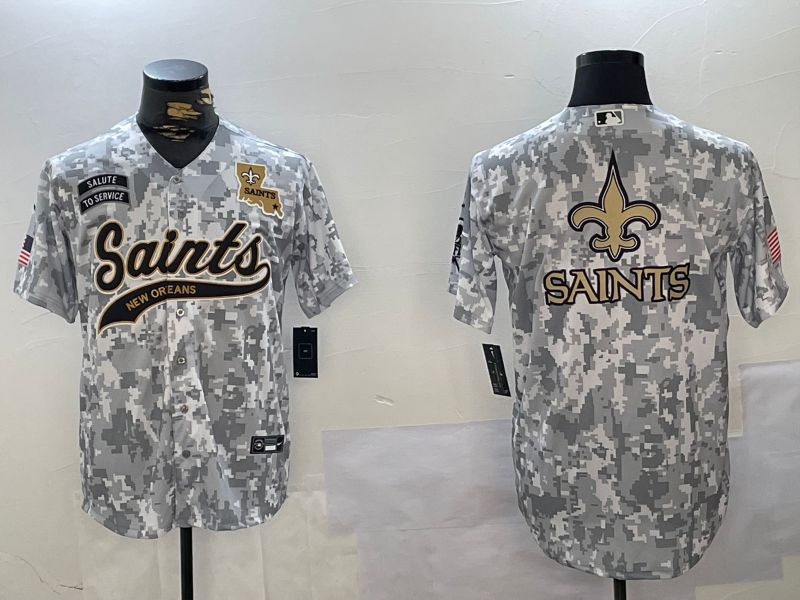 Men New Orleans Saints Blank Nike Arctic Camo 2024 Salute to Service Limited NFL Jersey style 5->new orleans saints->NFL Jersey